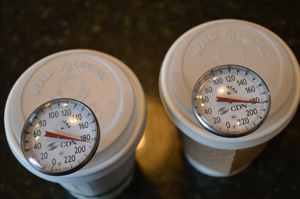 coffee cup heat testing