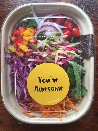 Custom labels for take out packaging